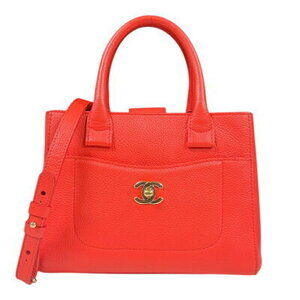 Chanel Neo Executive Shoulder Bag Leather Red